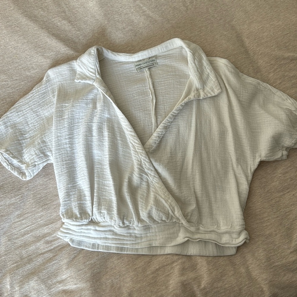 Urban Outfitters White Linen Top
